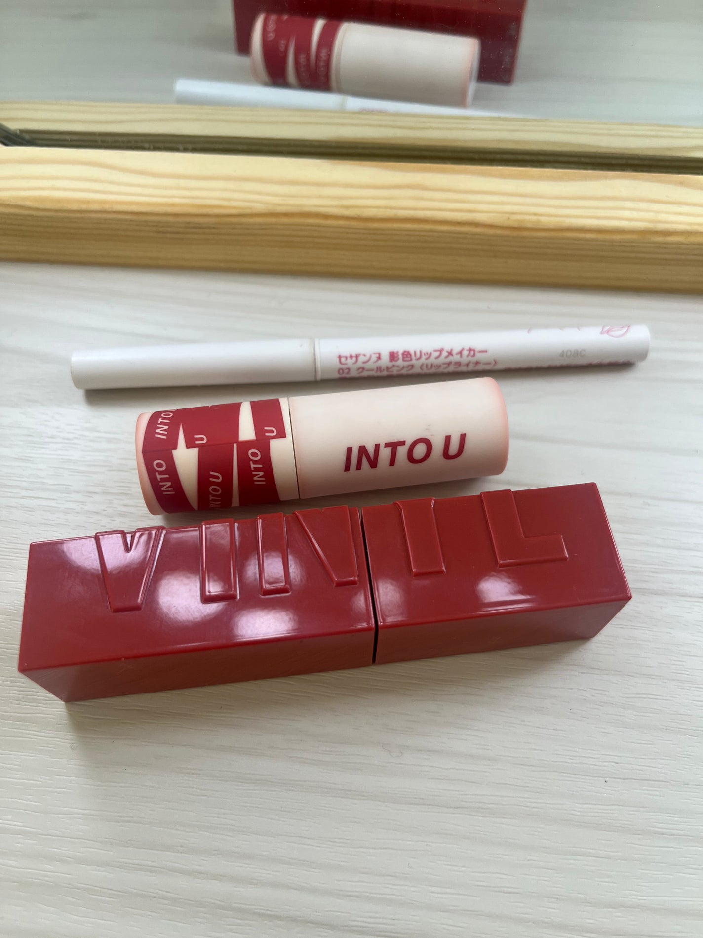 スーパーマットリップ&チークマッド/INTO U/口紅を使ったクチコミ(2枚目)