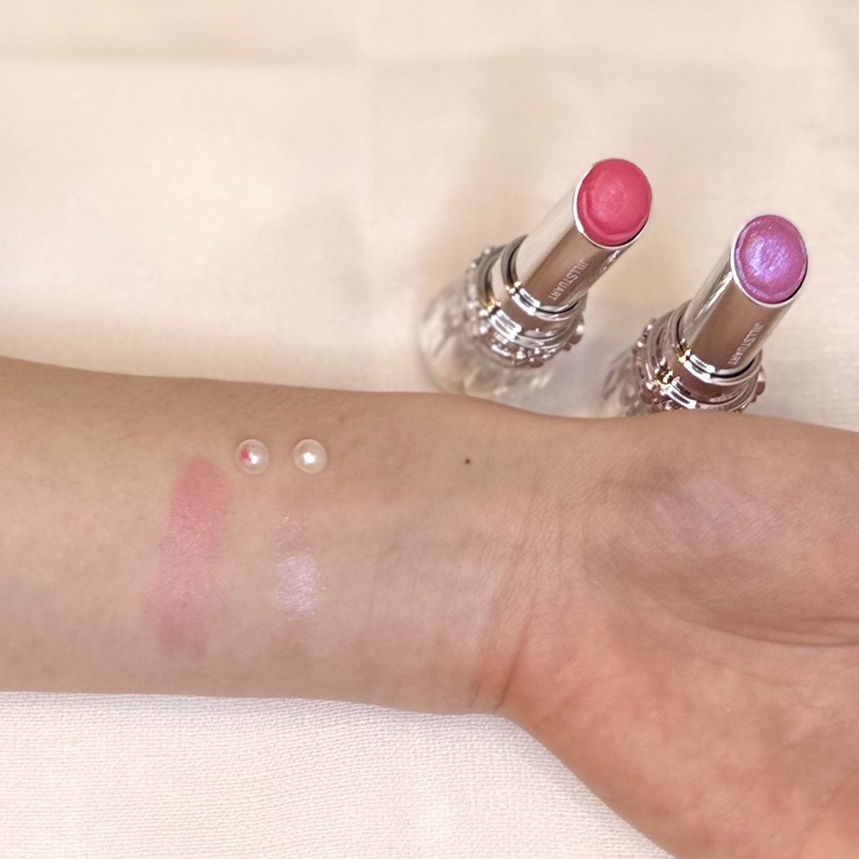 ジルスチュアート　リップブロッサム グロウ 109 hibiscus jazz(限定色)/JILL STUART/口紅を使ったクチコミ（2枚目）