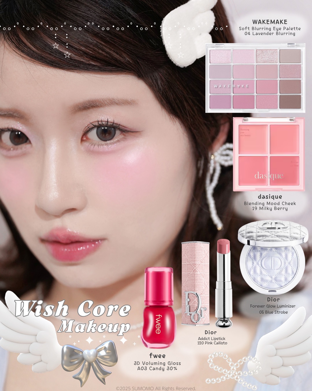 ˗ˋ wish core makeup🪽🩵 ˊ˗ ふわふわ夢かわいいパステルカラーでピュアな印象に☁️🎀🪽ブルベ夏メイク＆コスメは @smm_c_ からチェック₊ ˚ ෆ ⊹.ᐟ‎

最近教えてもらいとってもかわいい〜.ᐟ‎.ᐟ‎と