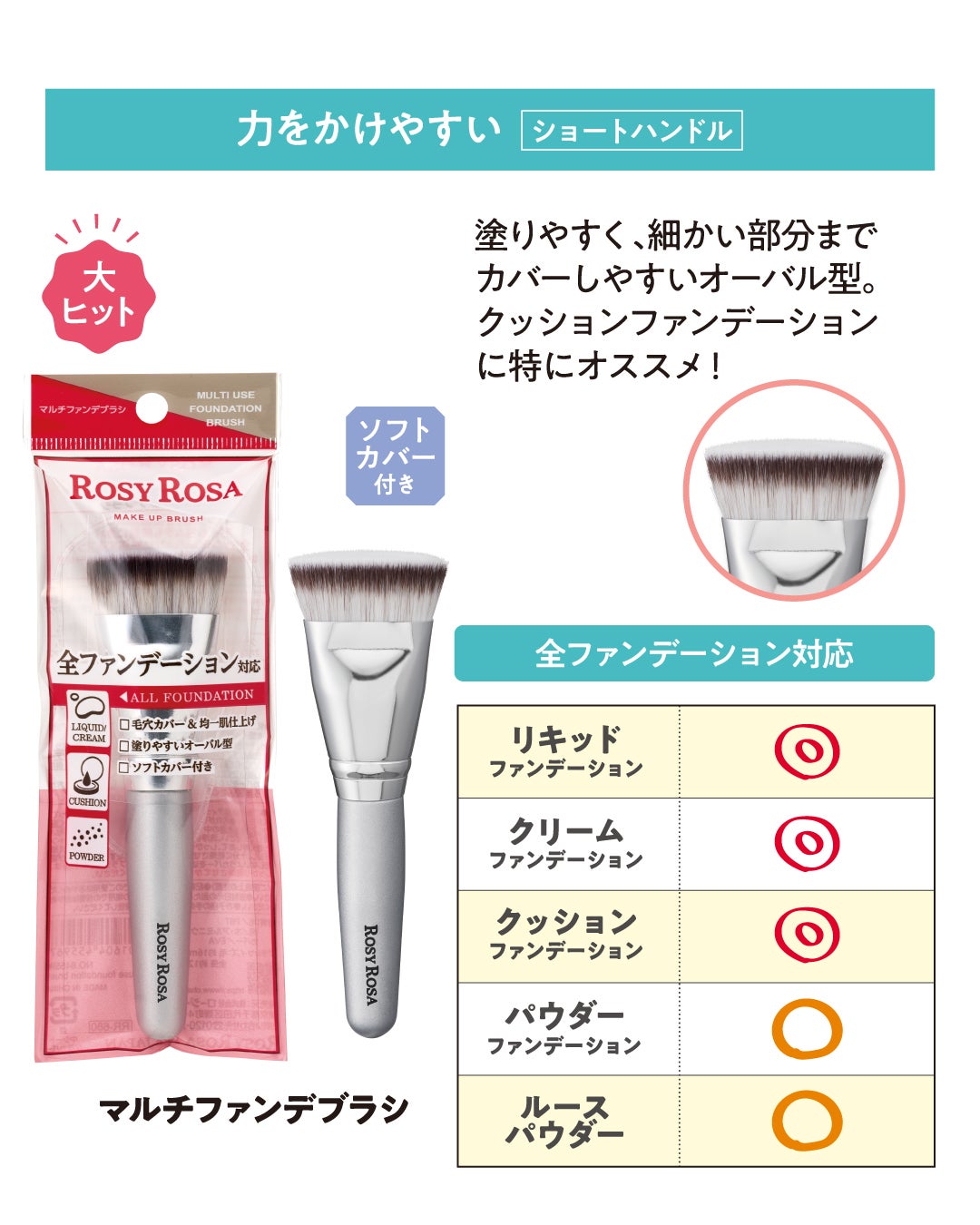 エンジェリッチブラシ パウダー用 L/ロージーローザ/メイクブラシを使ったクチコミ(7枚目)