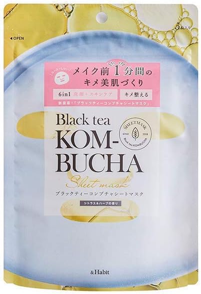 ブラックティーコンブチャシートマスク 5枚入り