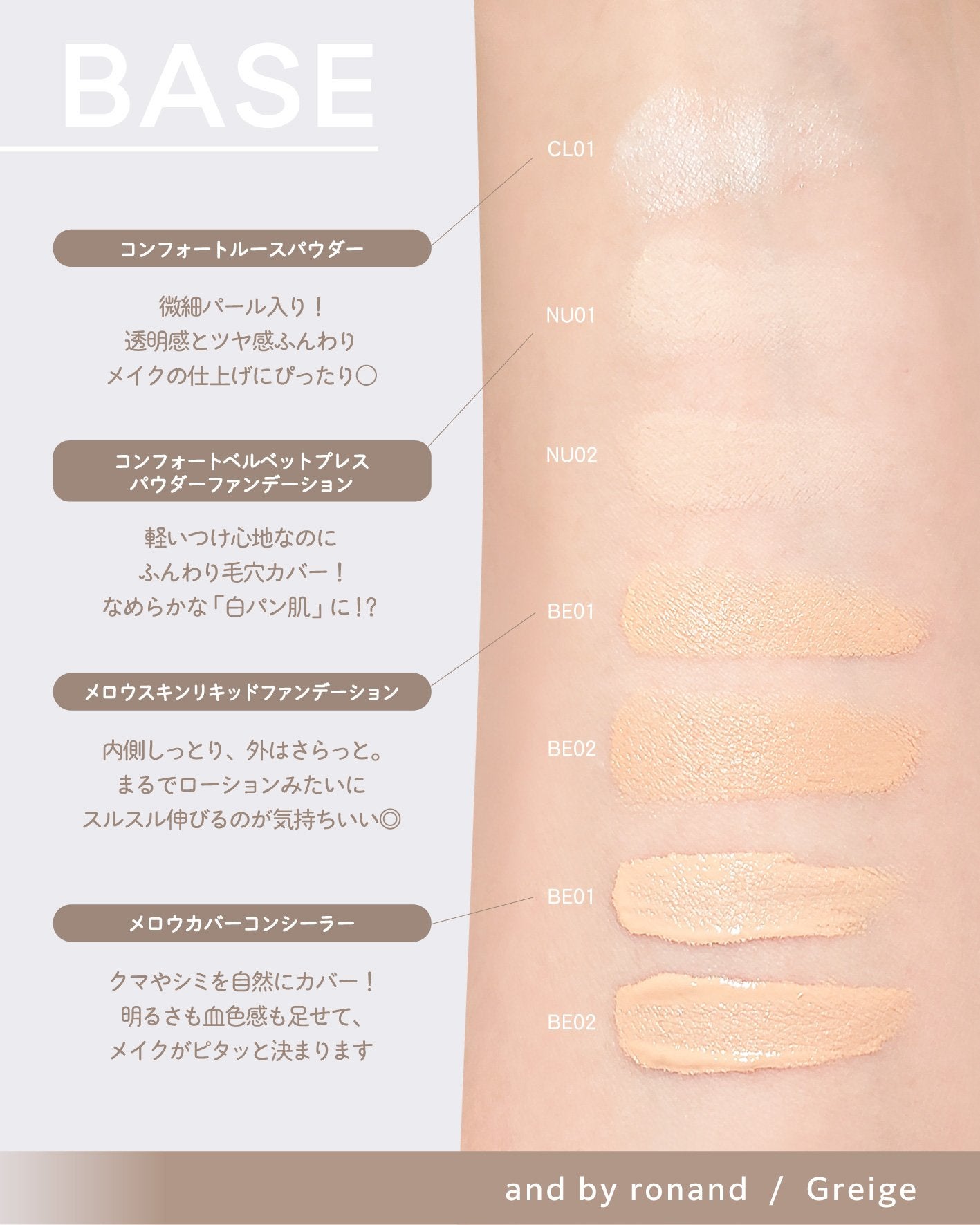 メロウスキンリキッドファンデーション/&nd by rom&nd/リキッドファンデーションを使ったクチコミ(4枚目)