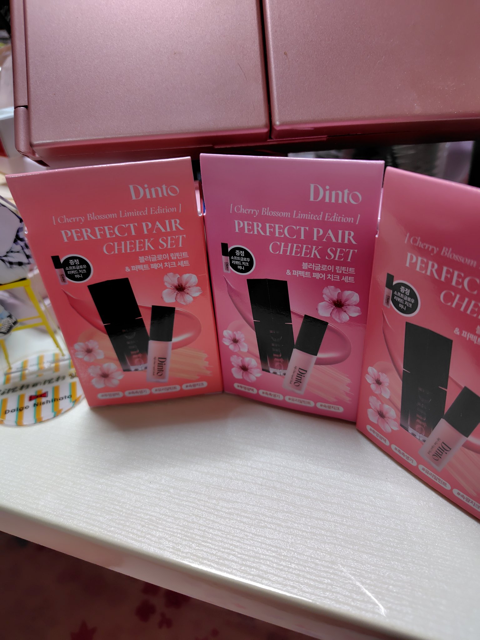 【限定パケ 桜エディション】 ブラーグローイリップティント＆ペアチーク パーフェクトセット/Dinto/リキッドチークを使ったクチコミ（1枚目）