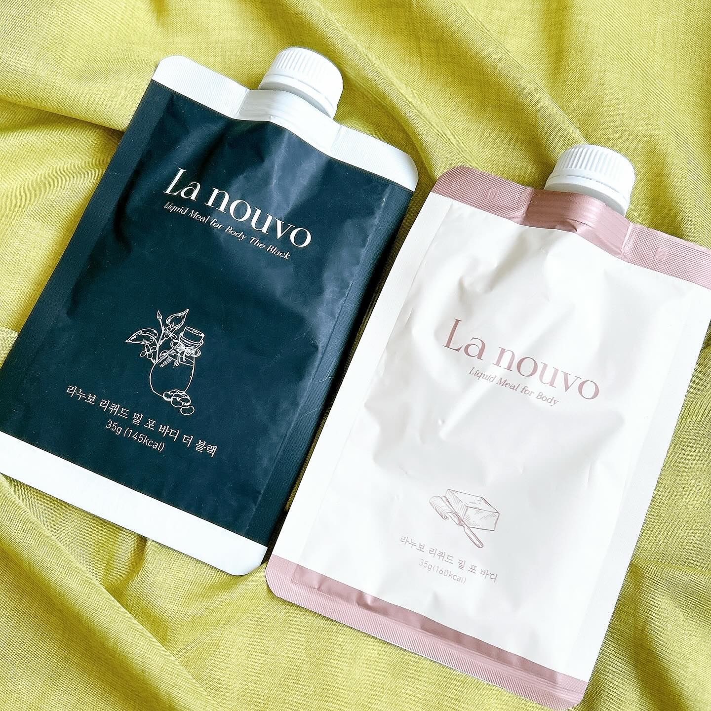 ラヌボ 韓国 美容プロテイン シェイク 黒ごま味/La nouvo/その他プロテインを使ったクチコミ（2枚目）