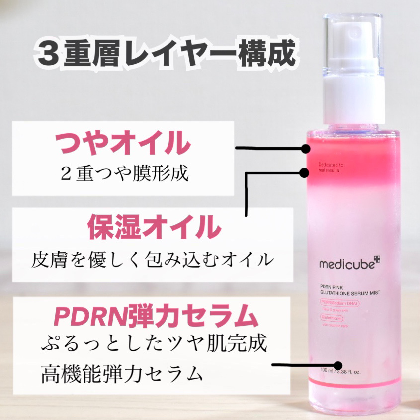 PDRNピンクセラムミスト/MEDICUBE/美容液を使ったクチコミ（3枚目）