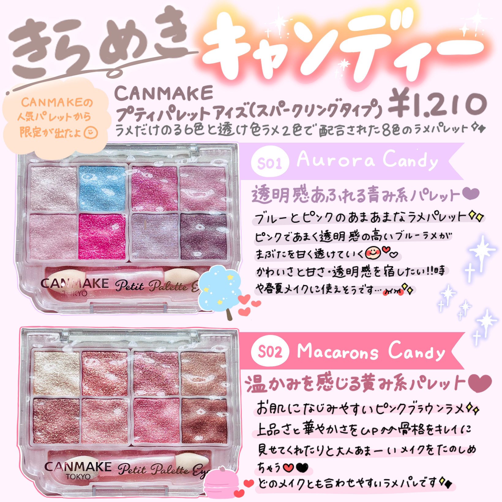 プティパレットアイズ（スパークリングタイプ）/キャンメイク/アイシャドウを使ったクチコミ（1枚目）