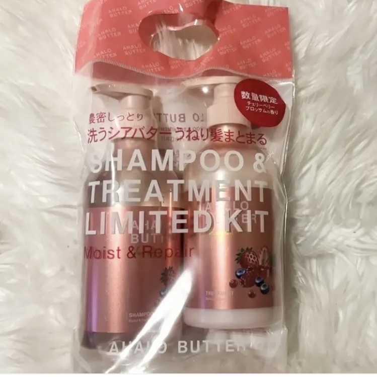 モイスト＆リペア シャンプー＆ヘアトリートメント 限定キット チェリーベリーブロッサムの香り/AHALO BUTTER/市販シャンプーを使ったクチコミ（1枚目）