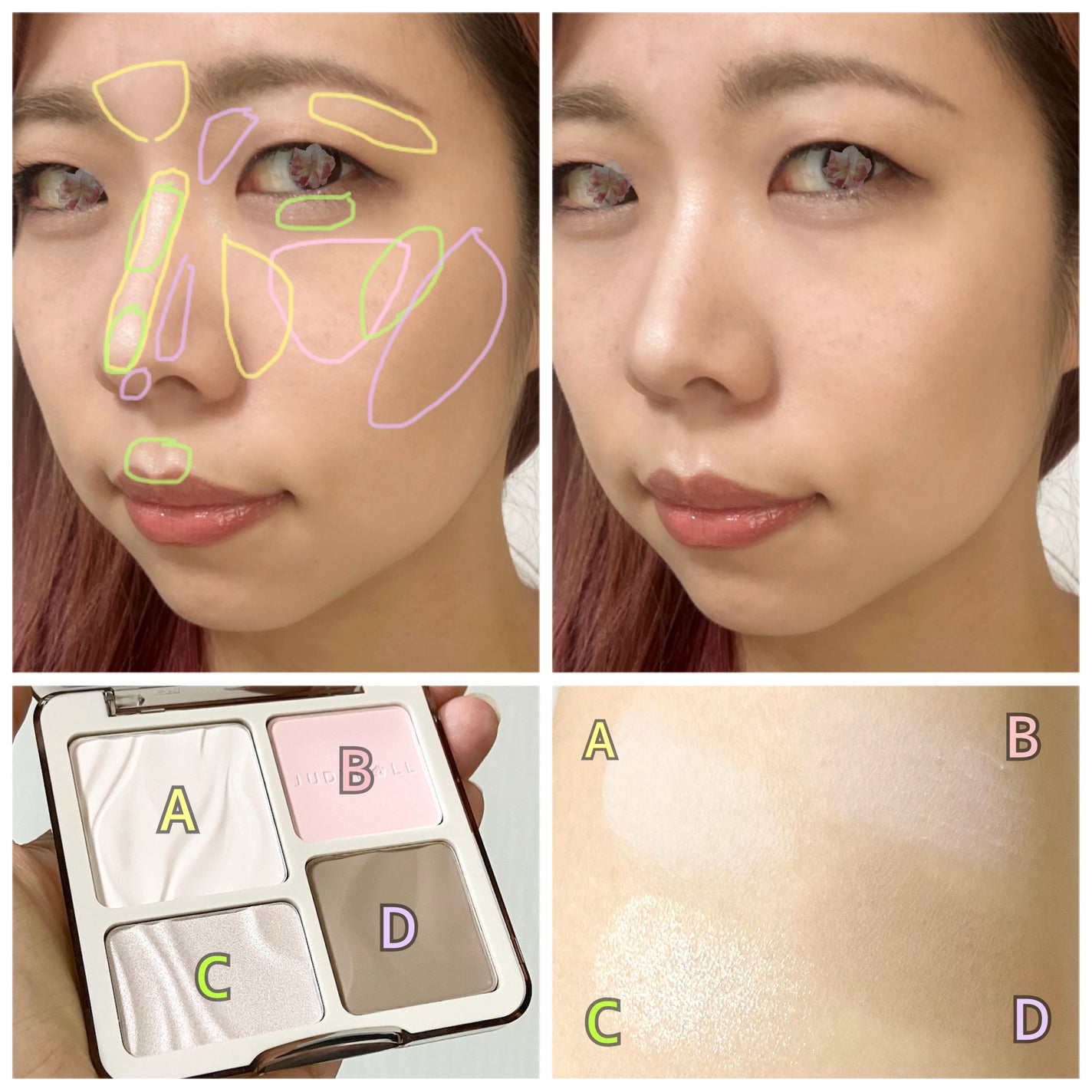 JUDYDOLL メリハリマスターパレット/JUDYDOLL/パウダーハイライトを使ったクチコミ(4枚目)