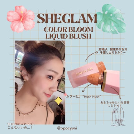 カラーブルーム リキッドブラッシュ/SHEGLAM/リキッドチークを使ったクチコミ(1枚目)