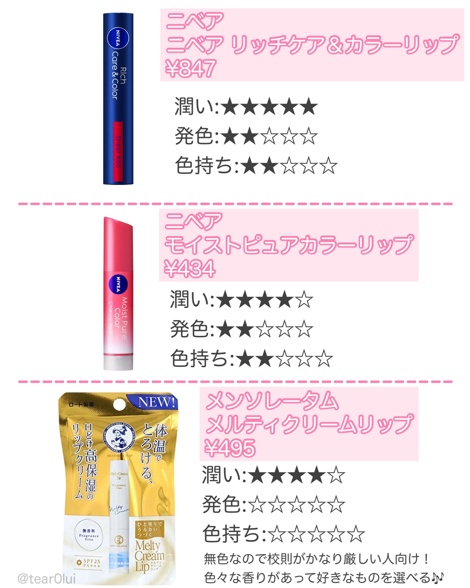 ニベア リッチケア＆カラーリップ/ニベア/リップクリームを使ったクチコミ（2枚目）