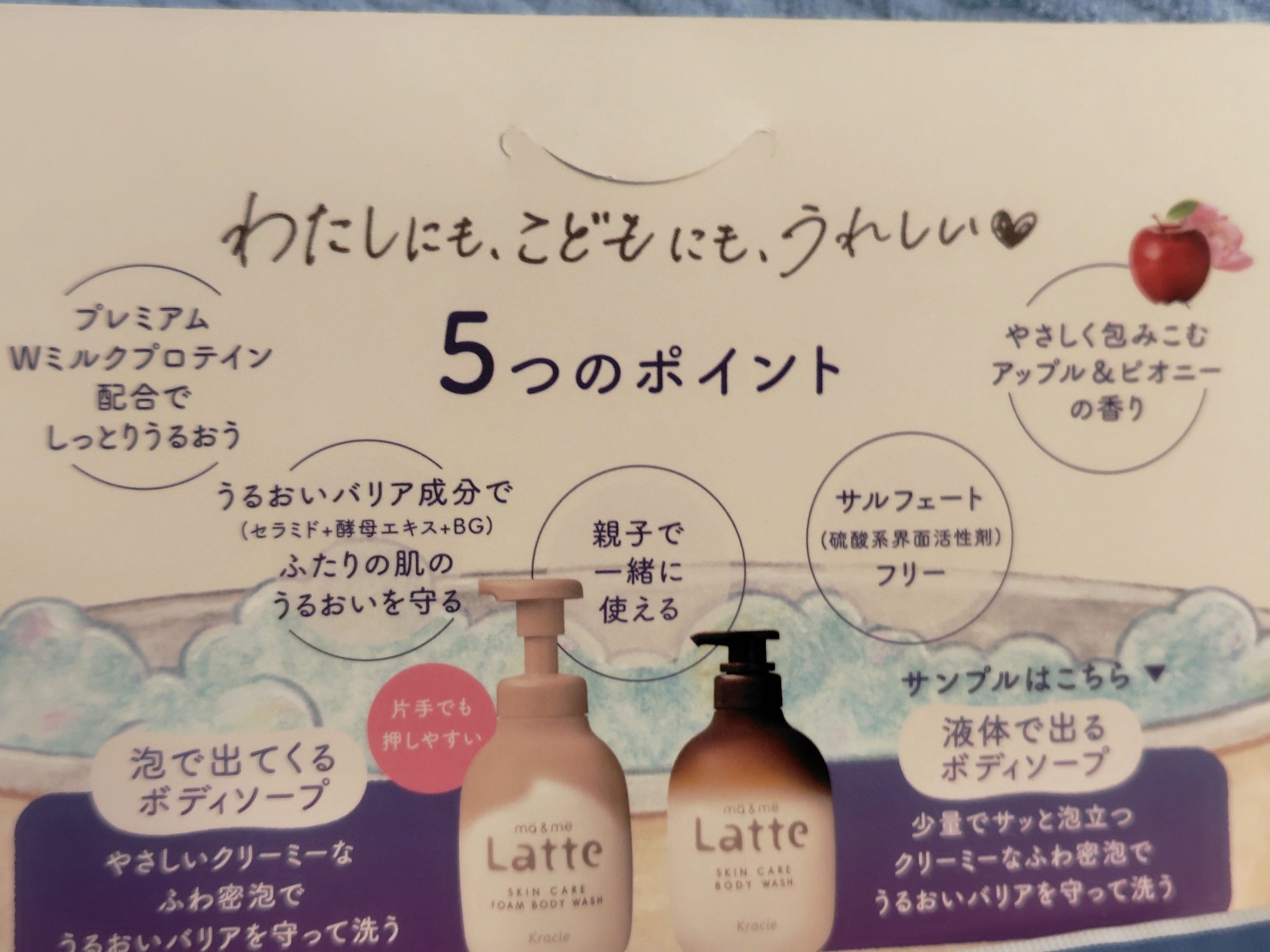 マー&ミー　泡で出てくるボディソープ/マー＆ミー　ラッテ/ボディソープを使ったクチコミ（3枚目）