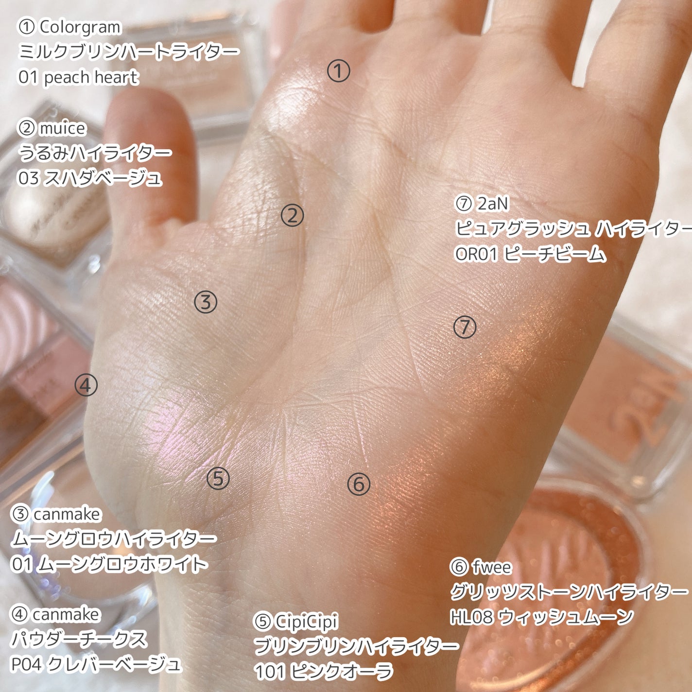 ミルクブリンハートライター/Colorgram/パウダーハイライトを使ったクチコミ(7枚目)