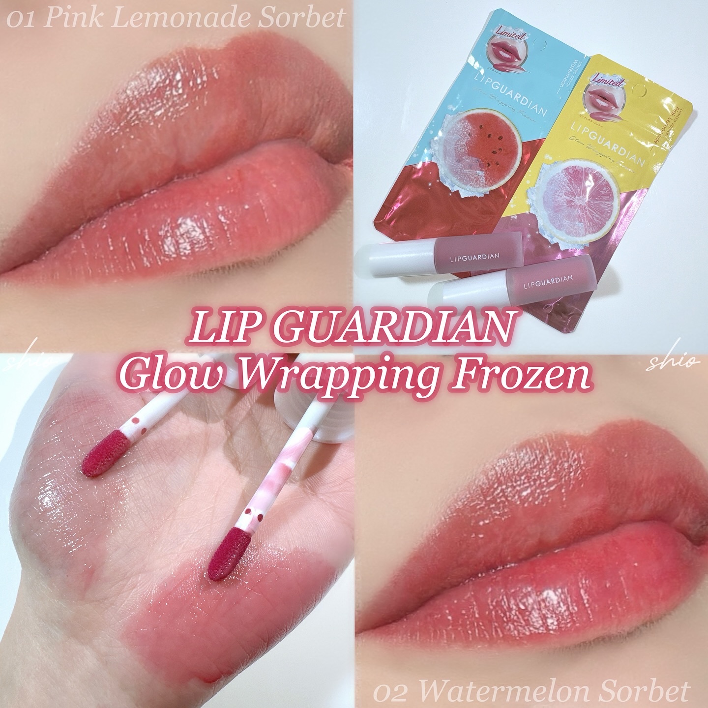 リップガーディアン　グロウラッピングフローズン 02 スイカソルベ/LIPGUARDIAN/リップティントを使ったクチコミ（1枚目）
