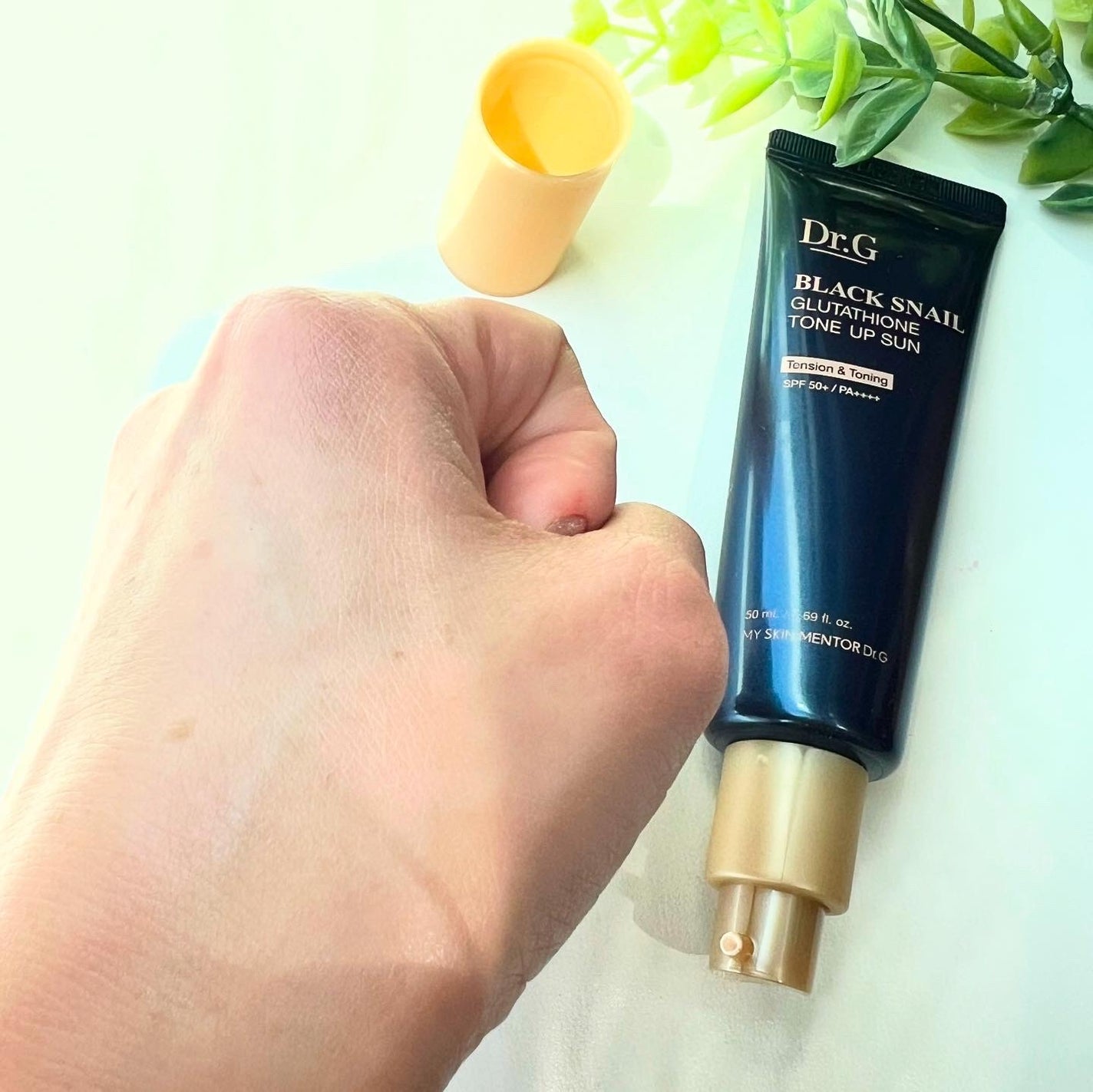 ブラックスネイルグルタチオントーンアップサン/Dr.G/日焼け止めクリームを使ったクチコミ(4枚目)