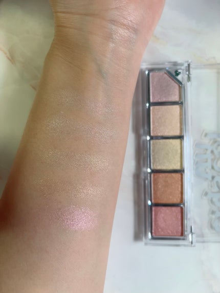 Mood Shower Face Palette/unleashia/パウダーハイライトを使ったクチコミ(3枚目)