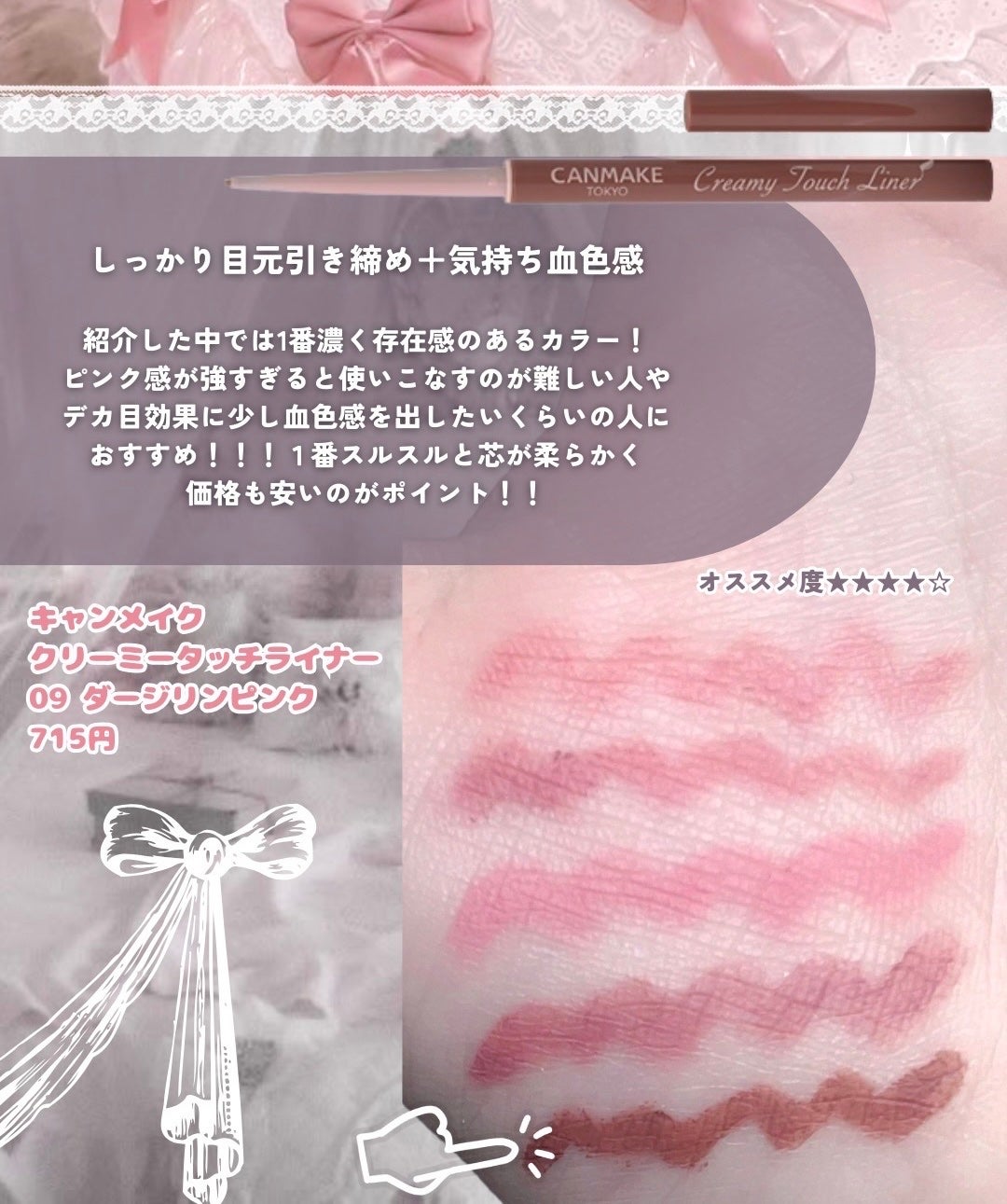 クリーミータッチライナー/キャンメイク/ジェルアイライナーを使ったクチコミ(7枚目)