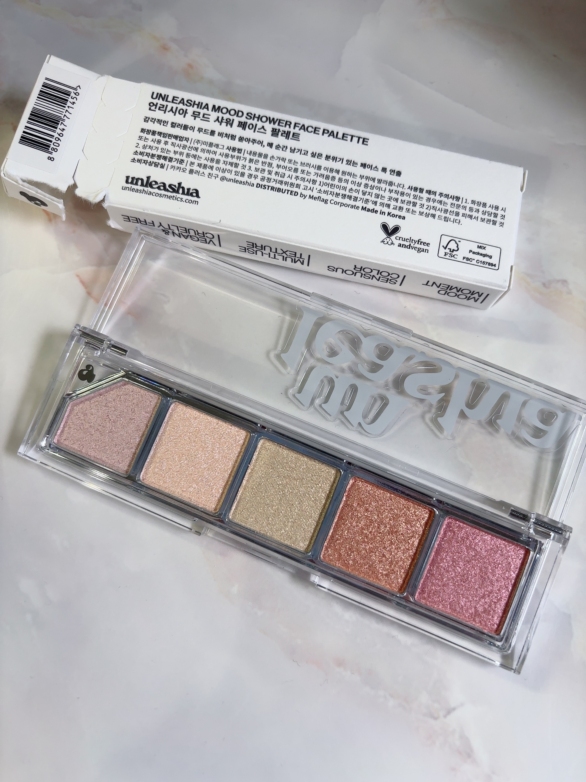 Mood Shower Face Palette/unleashia/パウダーハイライトを使ったクチコミ（2枚目）