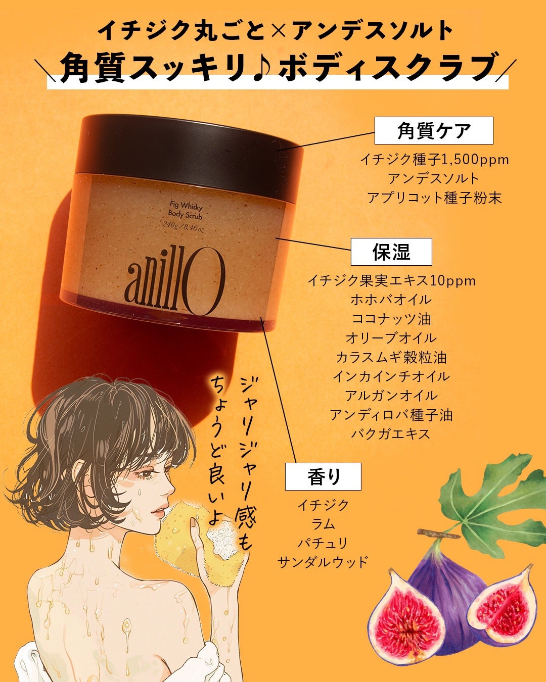 フィグウイスキーボディスクラブ/ANILLO/ボディスクラブを使ったクチコミ(3枚目)