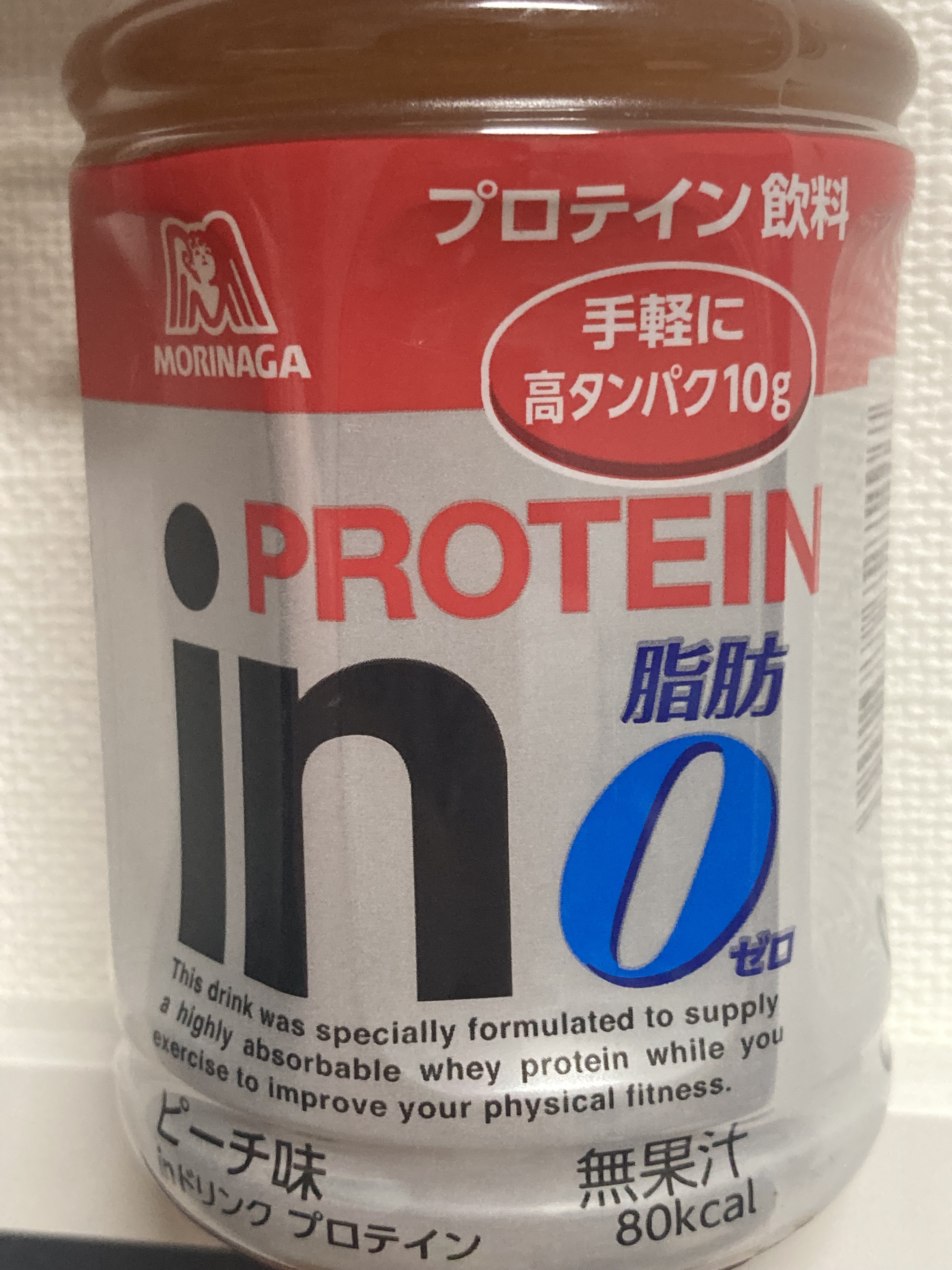 森永乳業 in PROTEINのクチコミ「エネルギー80kcal
たんぱく質、炭水化物が10gづつ

安くなっていたので購入してみました.....」（1枚目）