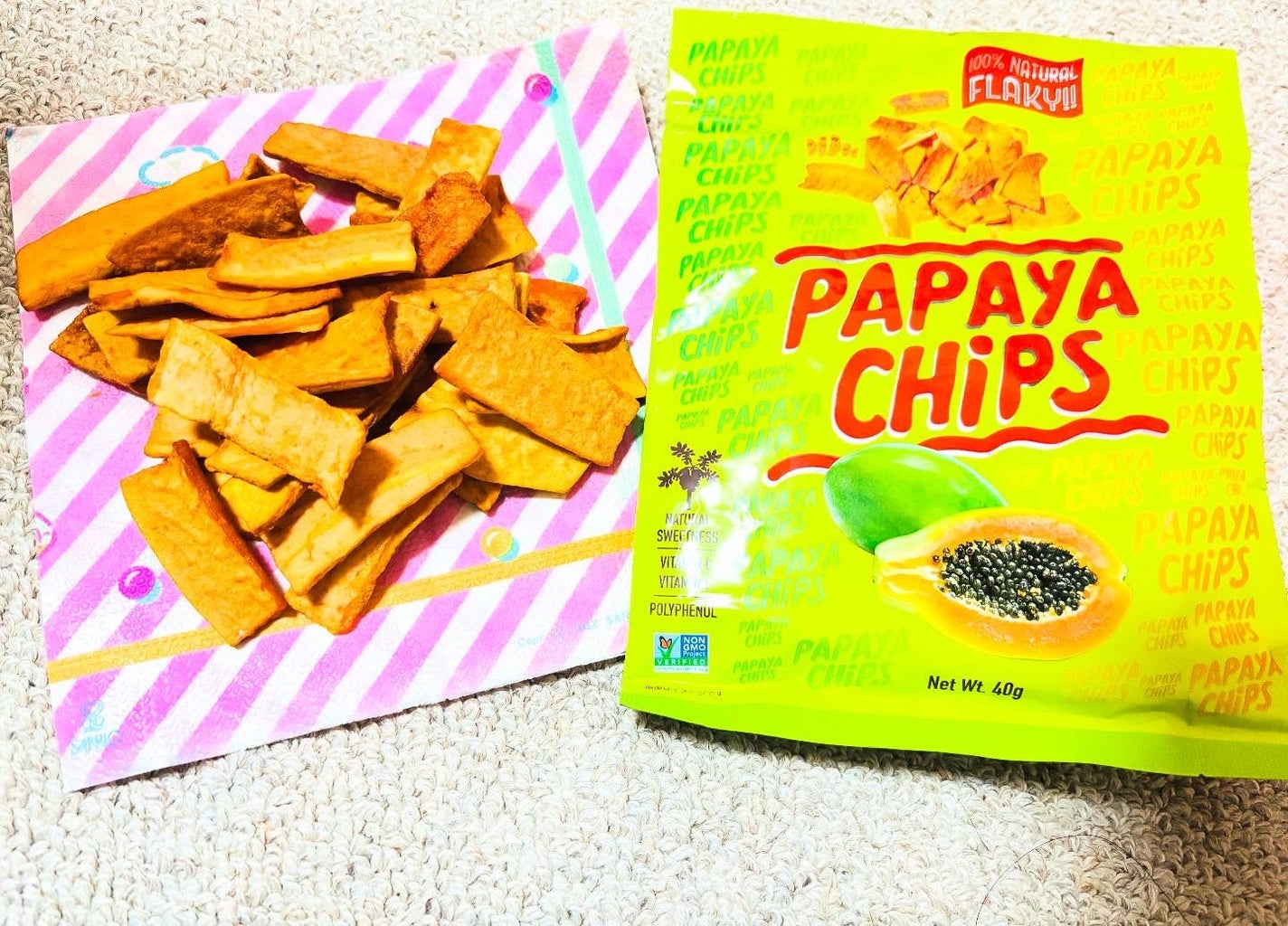 chiekotan on LIPS 「ギルトフリーな「パパイヤチップス」✨パパイヤのおいしさがぎゅっ..」(1枚目)