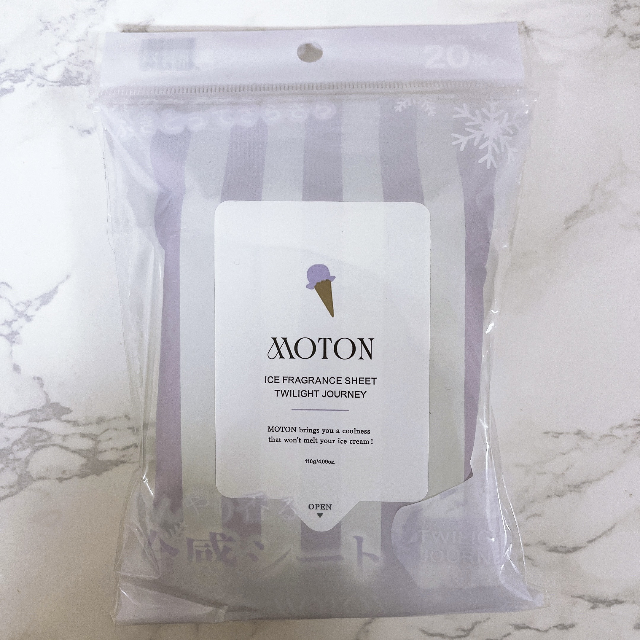 アイスフレグランスシート TWILIGHT JOURNEY/MOTON/ボディシートを使ったクチコミ（1枚目）