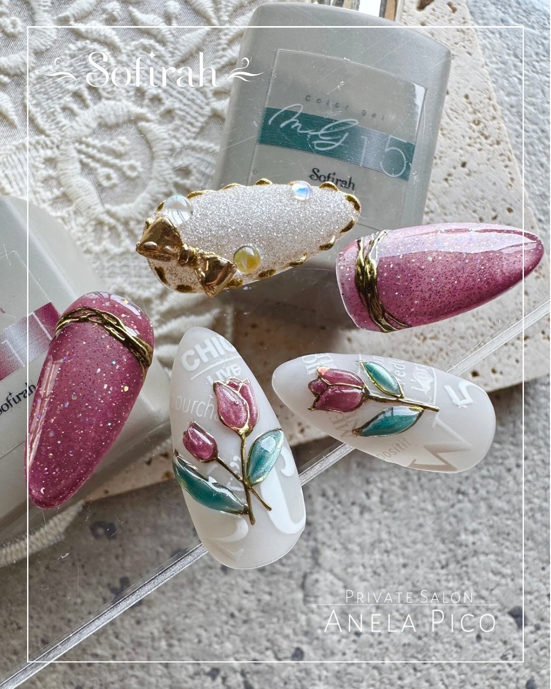 #ネイル,#ジェルネイル,#春ネイル,#チューリップネイルのネイルデザイン