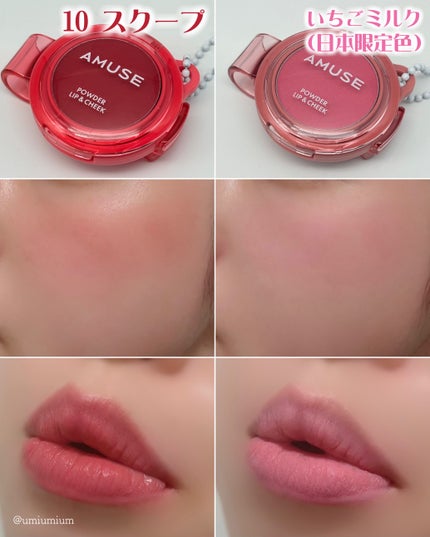 パウダーリップ&チーク/AMUSE/パウダーチークを使ったクチコミ(5枚目)