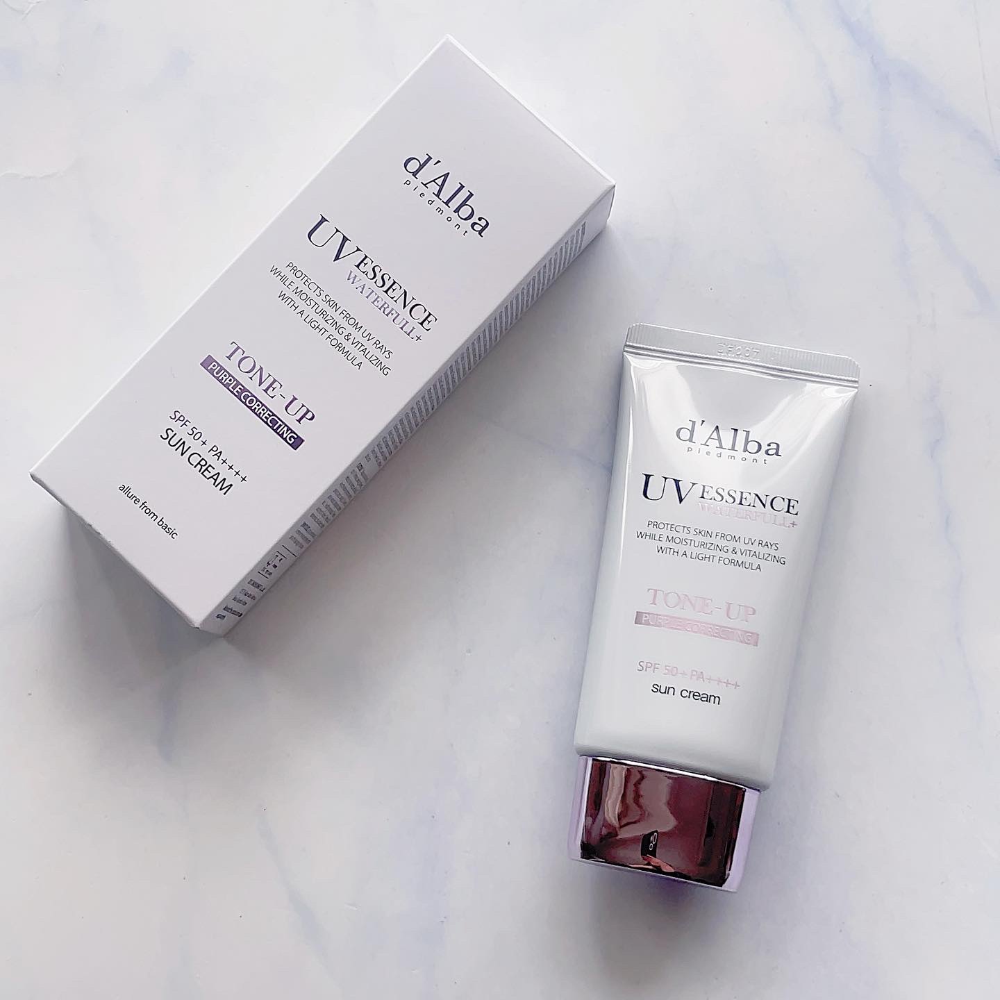 ダルバ ウォータフル トーンアップ サンクリーム(パープル)/ダルバ/日焼け止めクリームを使ったクチコミ（2枚目）