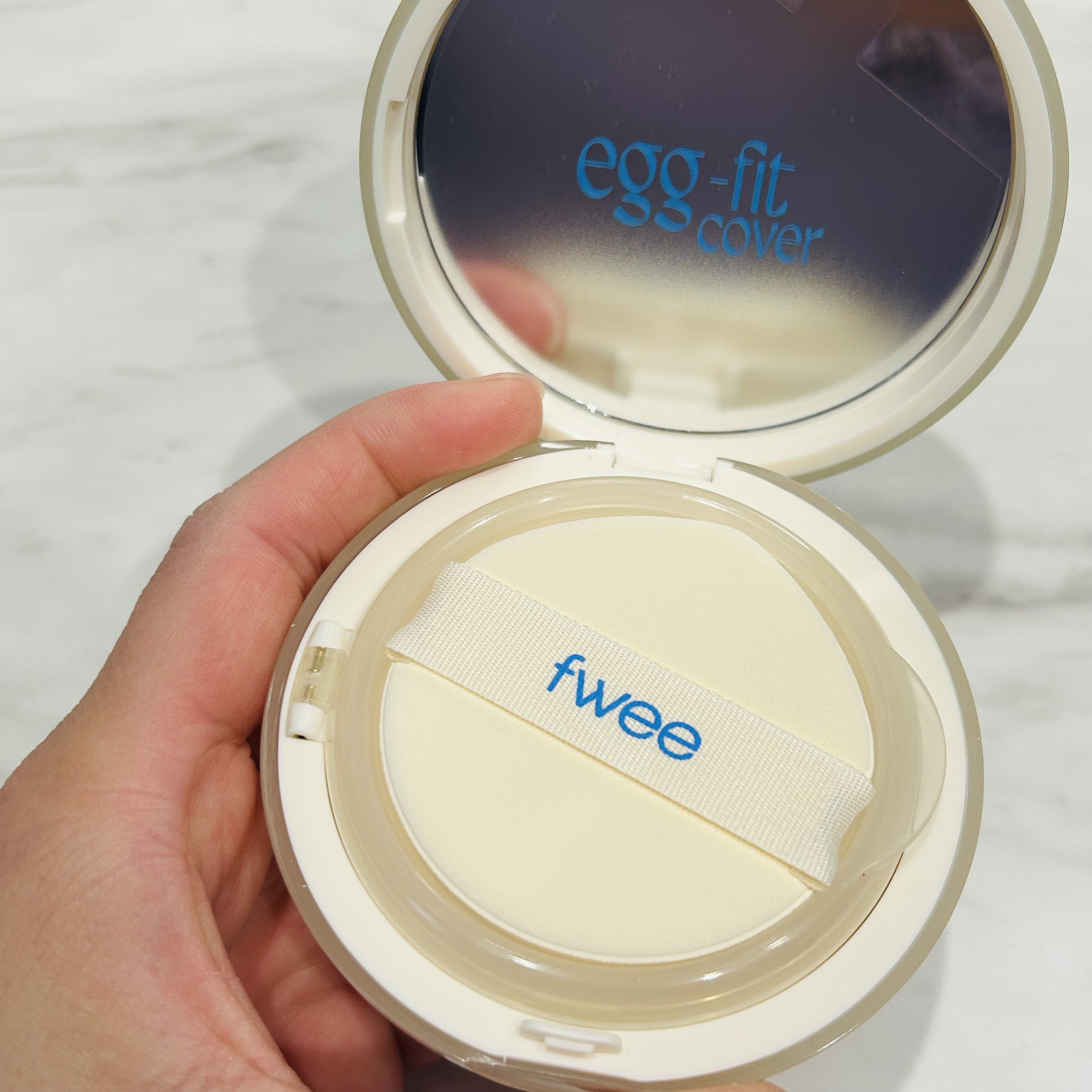 フィー クッションエッグフィットカバー 03 ナチュラル/fwee/クッションファンデーションを使ったクチコミ（2枚目）