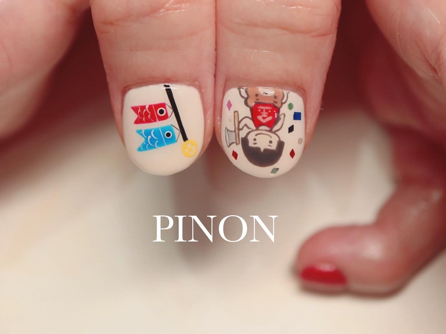 shino on LIPS 「5月の節句ネイル(^^)金太郎、鯉のぼり、兜が入ったポップなデ..」(1枚目)