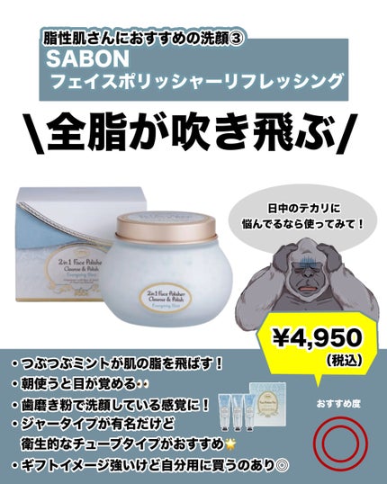 フェイスポリッシャー リフレッシング(ミント)/SABON/スクラブ・ゴマージュを使ったクチコミ(1枚目)