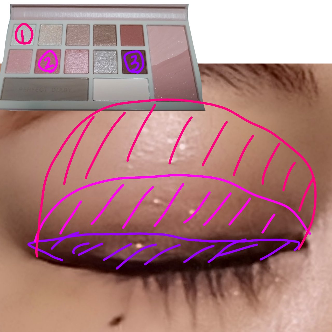 デザイナーアイズ＆チークパレット/PERFECT DIARY/アイシャドウを使ったクチコミ（2枚目）