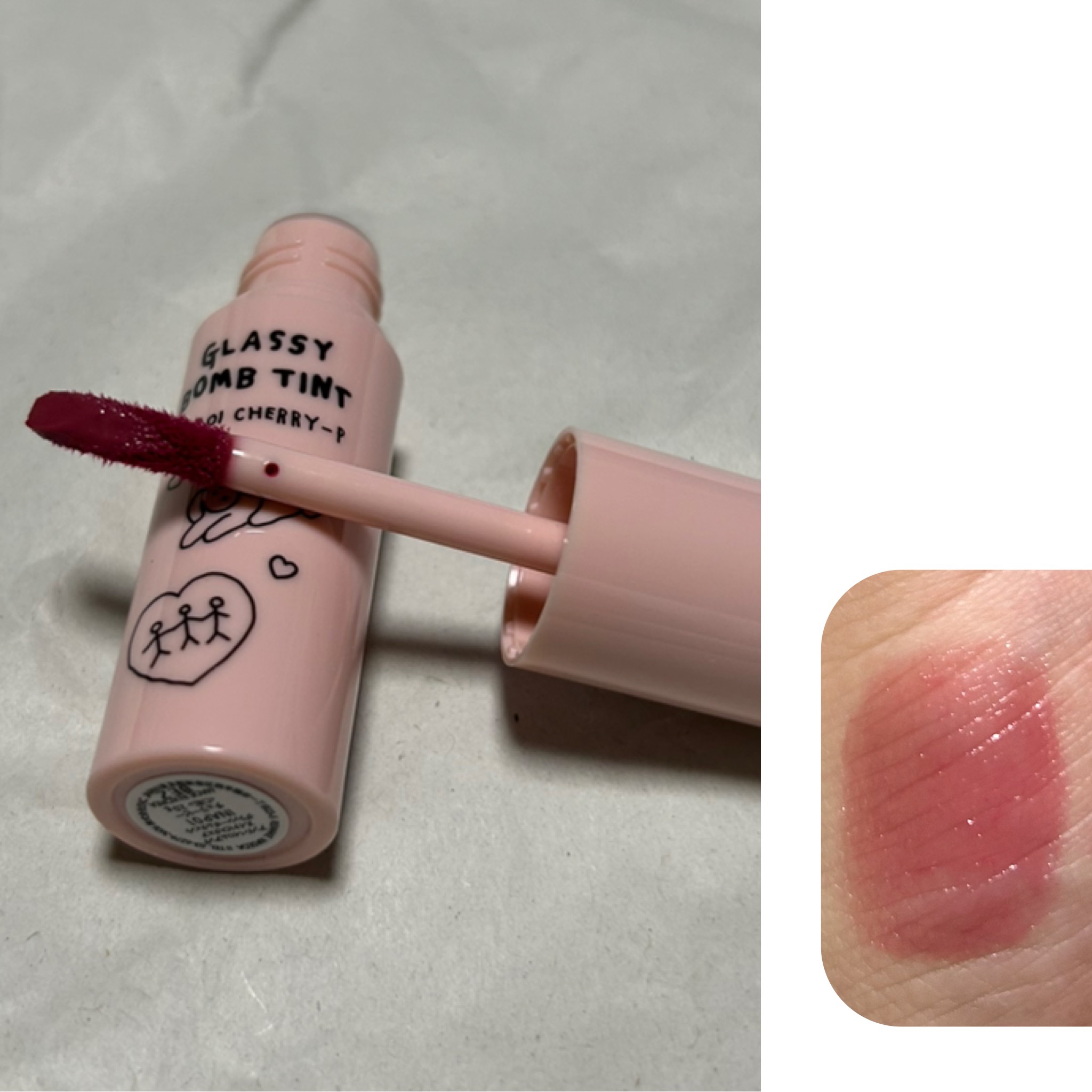 グラッシーボムティント/&nd by rom&nd/リップティントを使ったクチコミ（2枚目）