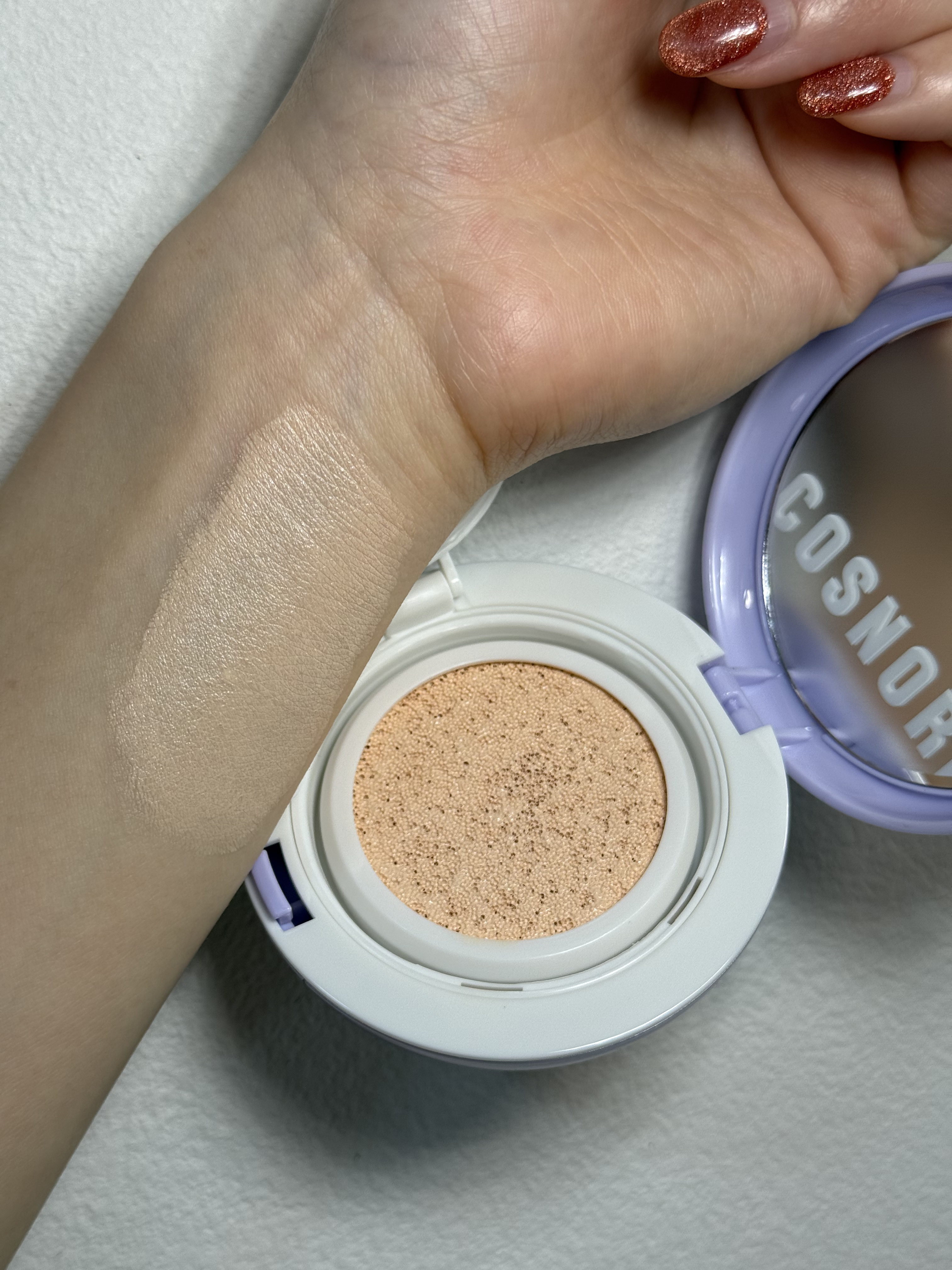 パンテノールバリアクッション/COSNORI/クッションファンデーションを使ったクチコミ（3枚目）