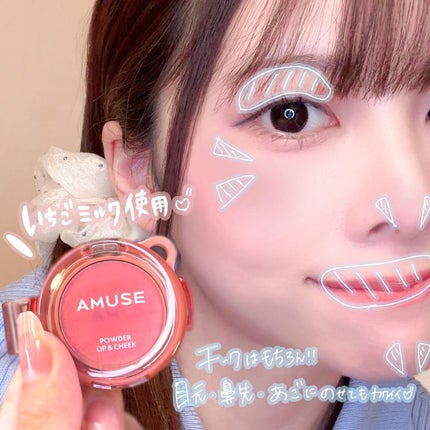 パウダーリップ&チーク/AMUSE/パウダーチークを使ったクチコミ(5枚目)