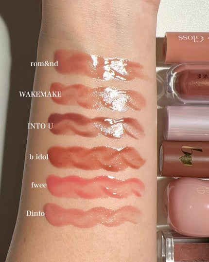 グラスティングカラーグロス/rom&nd/リップグロスを使ったクチコミ(9枚目)