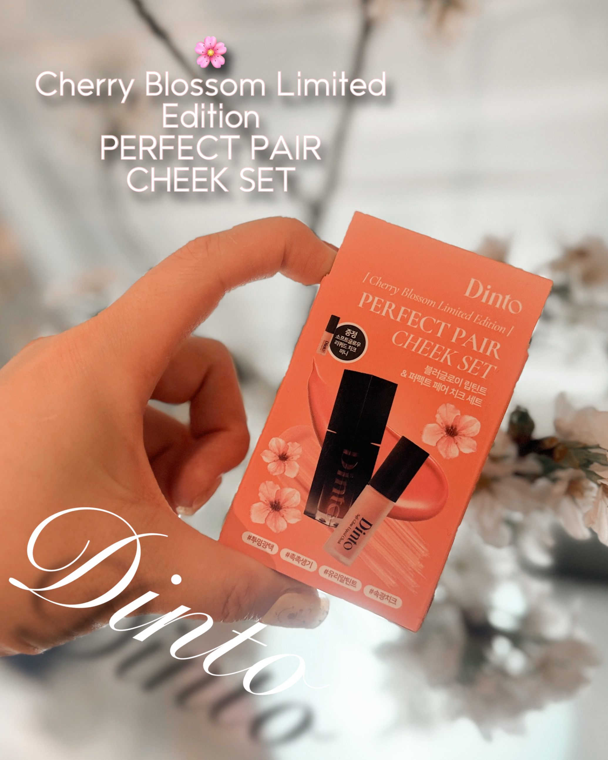 【限定パケ 桜エディション】 ブラーグローイリップティント＆ペアチーク パーフェクトセット/Dinto/リキッドチークを使ったクチコミ（1枚目）