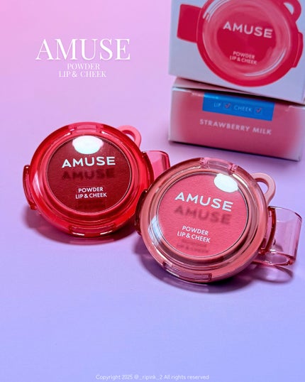パウダーリップ&チーク/AMUSE/パウダーチークを使ったクチコミ(2枚目)