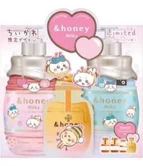 &honey アンドハニー ミルキー プレシャス EXリペア シャンプー＆ヘアトリートメント 限定ペアセット/ちいかわのクチコミ「｡.୨୧‿‿‿‿‿‿‿‿‿‿‿‿‿‿‿‿୨୧.｡

               &honey.....」（1枚目）