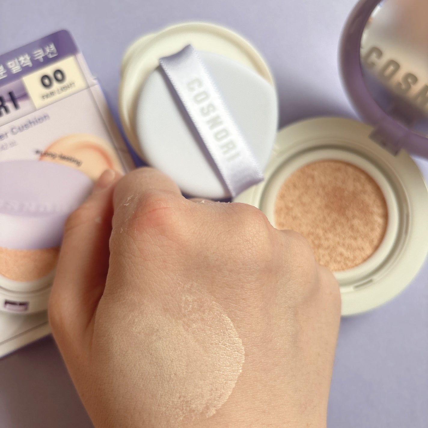 パンテノールバリアクッション/COSNORI/クッションファンデーションを使ったクチコミ(2枚目)