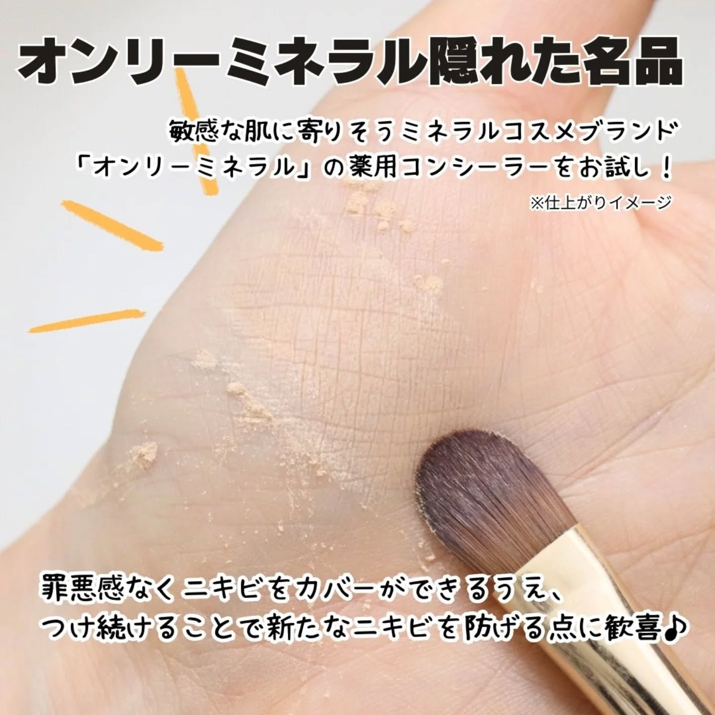 薬用コンシーラー アクネプロテクター/ONLY MINERALS/パウダーコンシーラーを使ったクチコミ（2枚目）