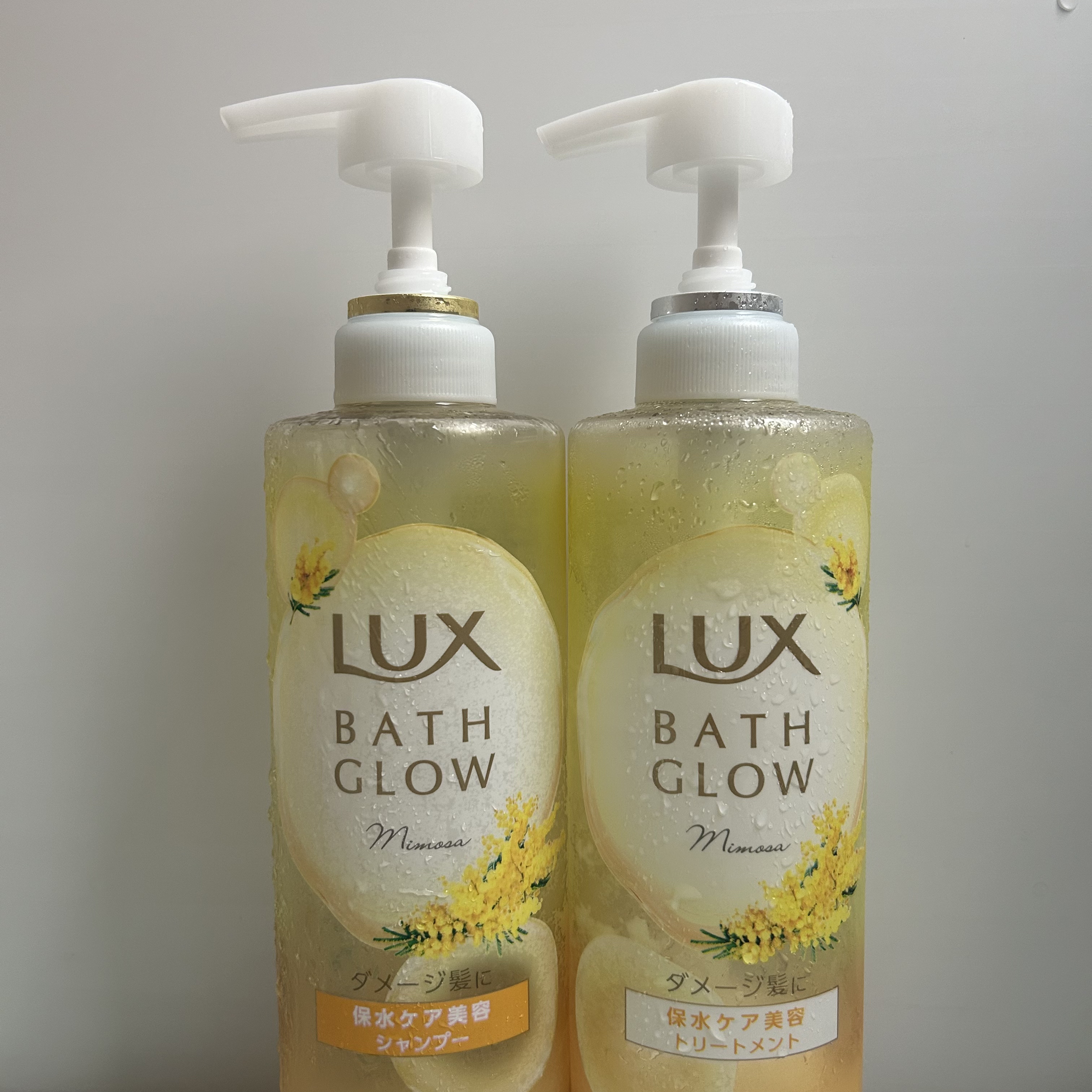 ラックス　バスグロウ　ミモザ　リペアアンドシャイン　お試し容量ポンプペア/LUX/シャンプー・コンディショナーを使ったクチコミ（1枚目）