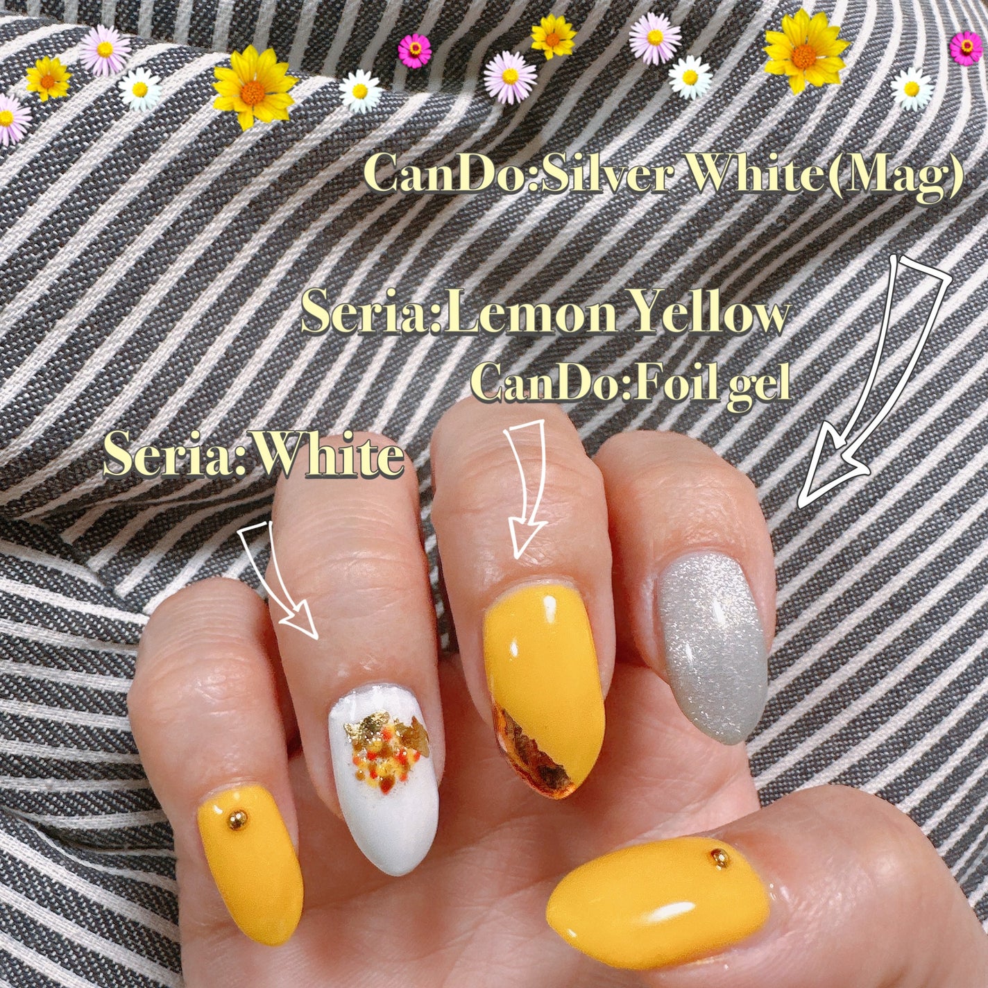 shuna🌿 on LIPS 「selfnail💅ミモザっぽくしたかったんだけど気がついたら紫..」(2枚目)