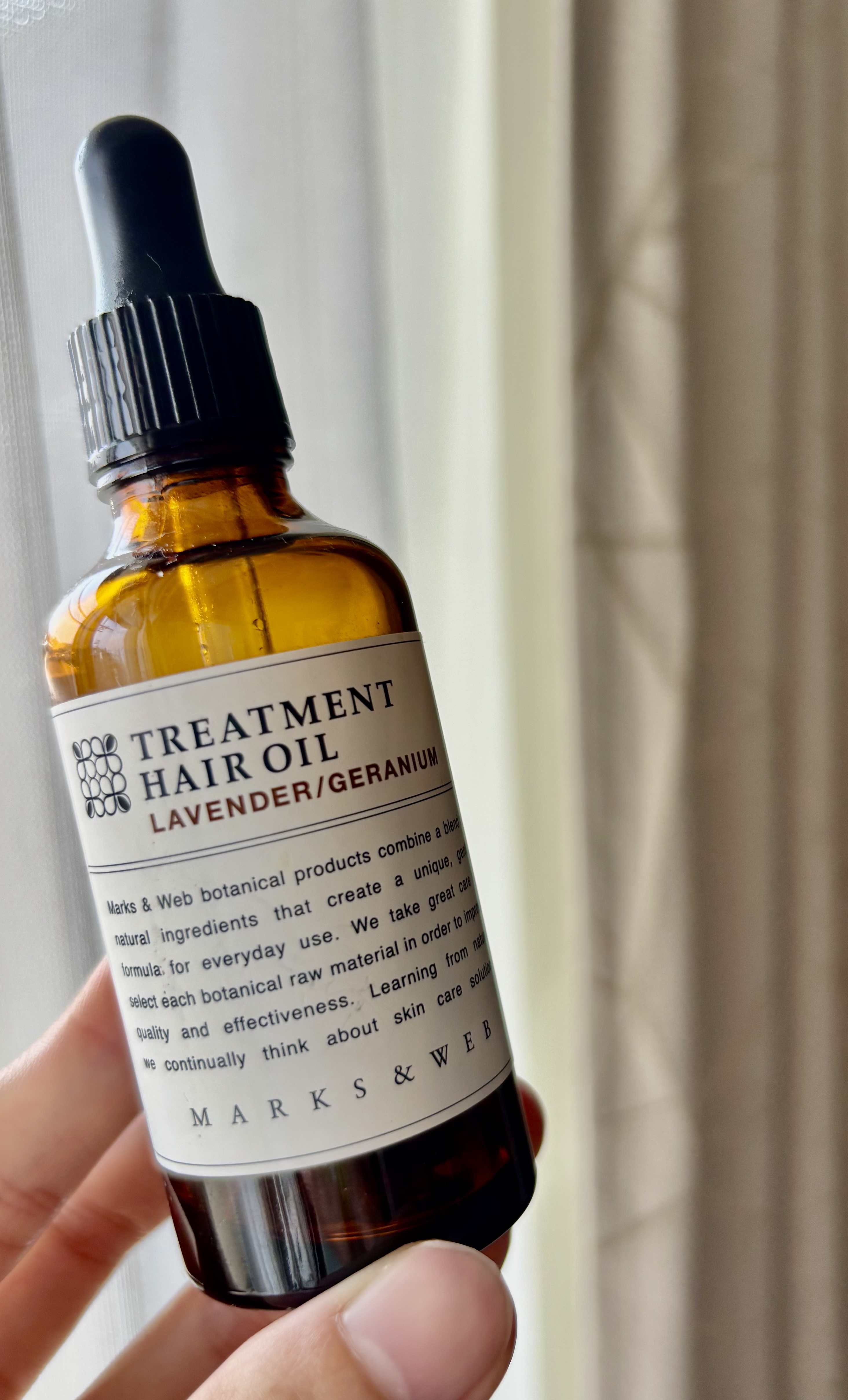 トリートメントヘアオイル ラベンダー／ゼラニウム/MARKS&WEB/ヘアオイルを使ったクチコミ（1枚目）