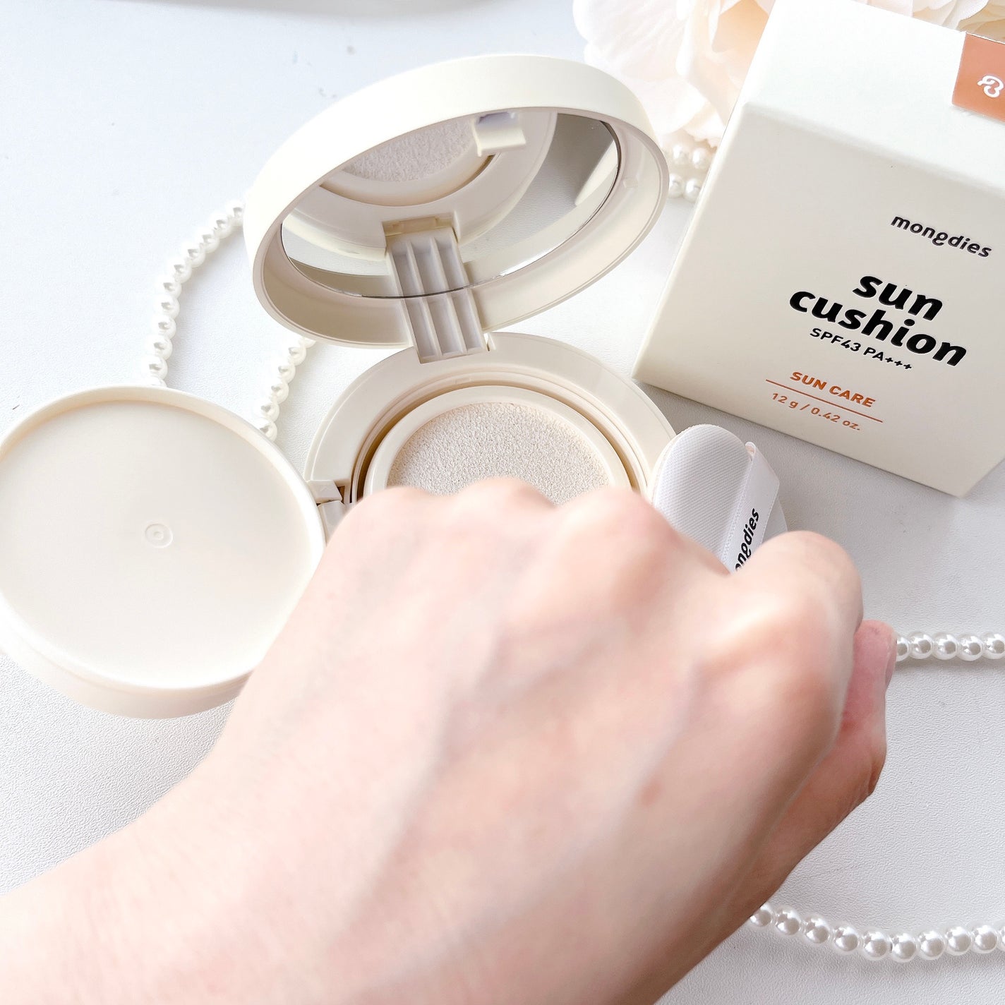 日焼け止めクッション SPF 43 PA+++/モンディエス/日焼け止めローションを使ったクチコミ(7枚目)