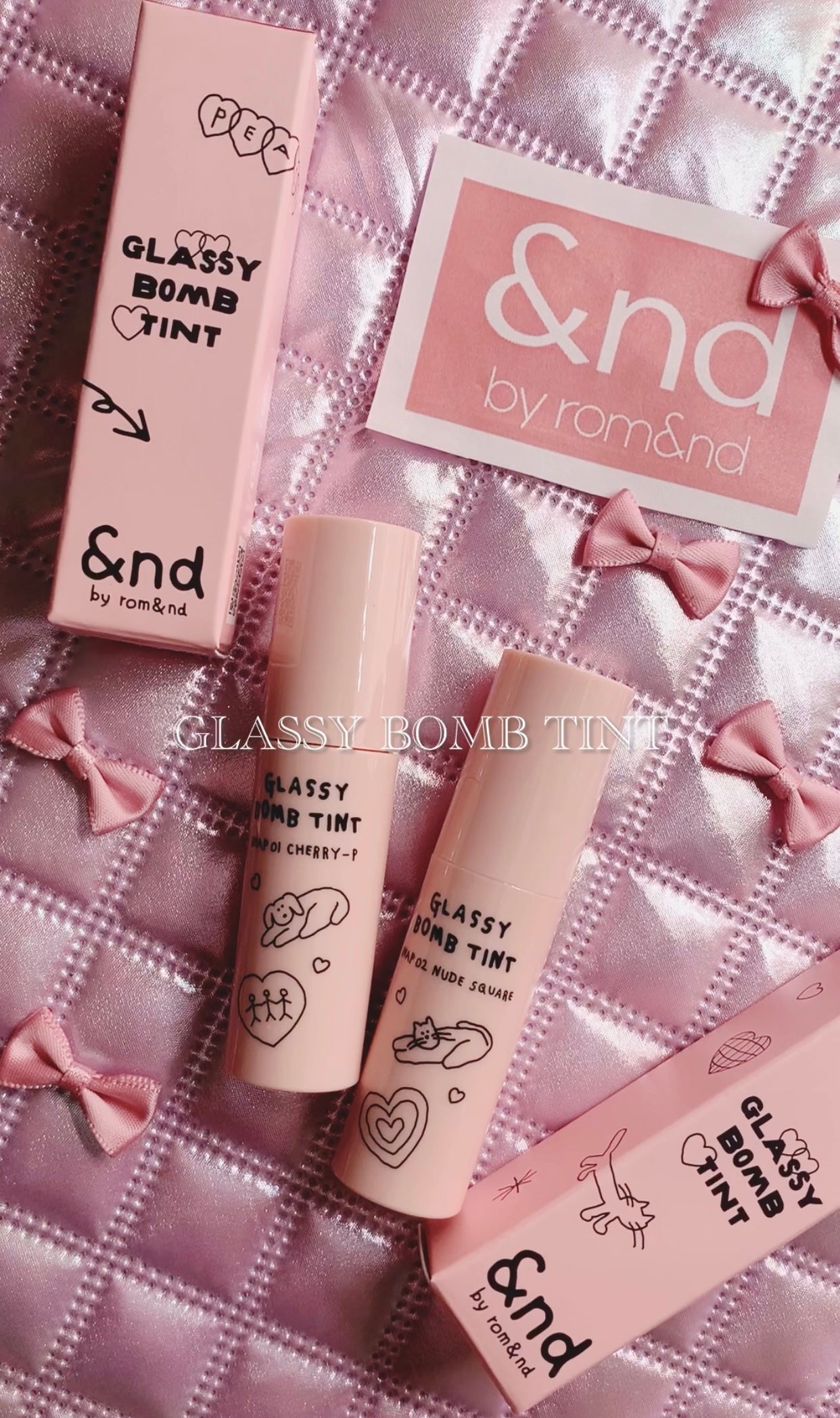 グラッシーボムティント/&nd by rom&nd/リップティントを使ったクチコミ(1枚目)