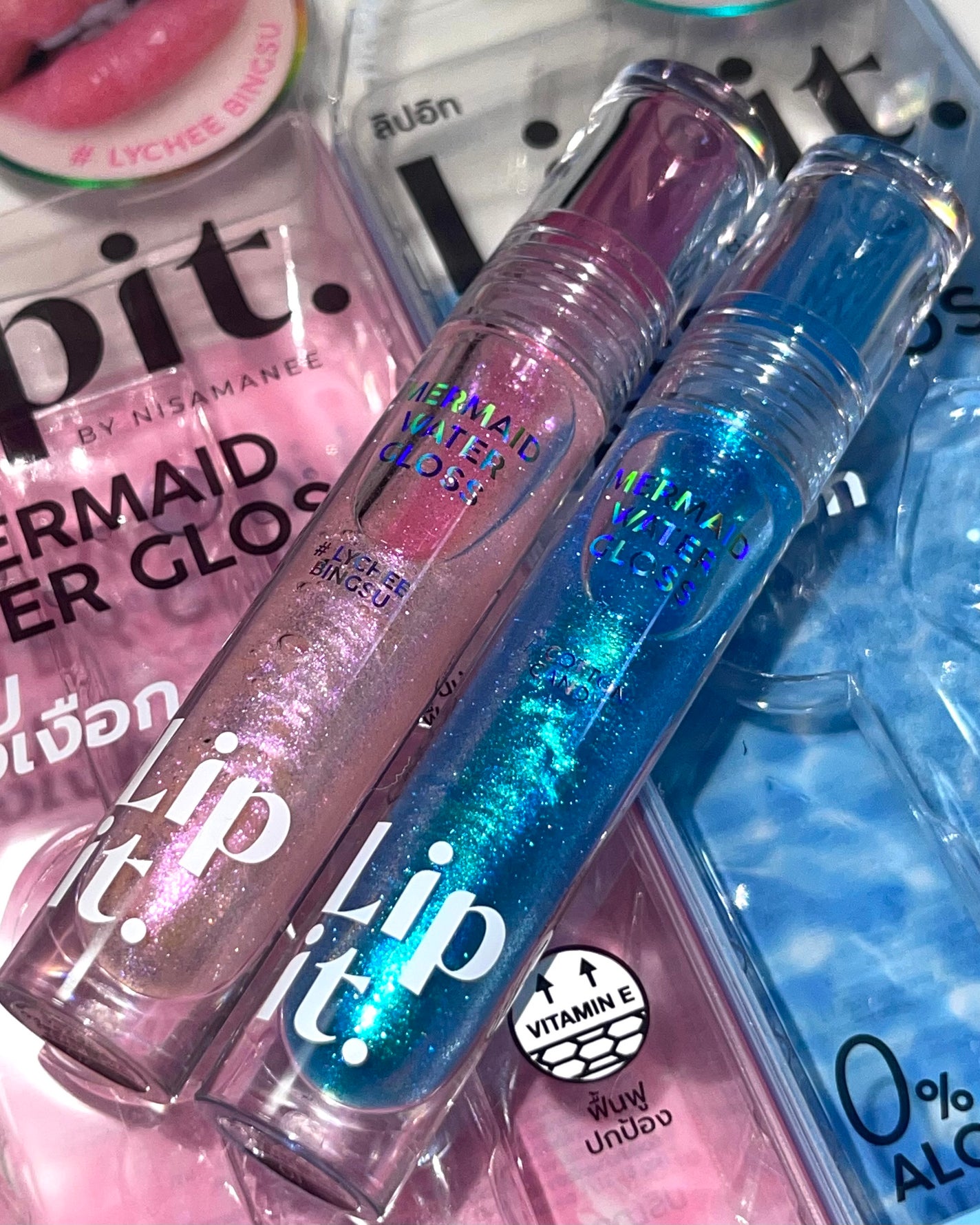 マーメイドウォーターグロス/Lipit./リップグロスを使ったクチコミ(6枚目)