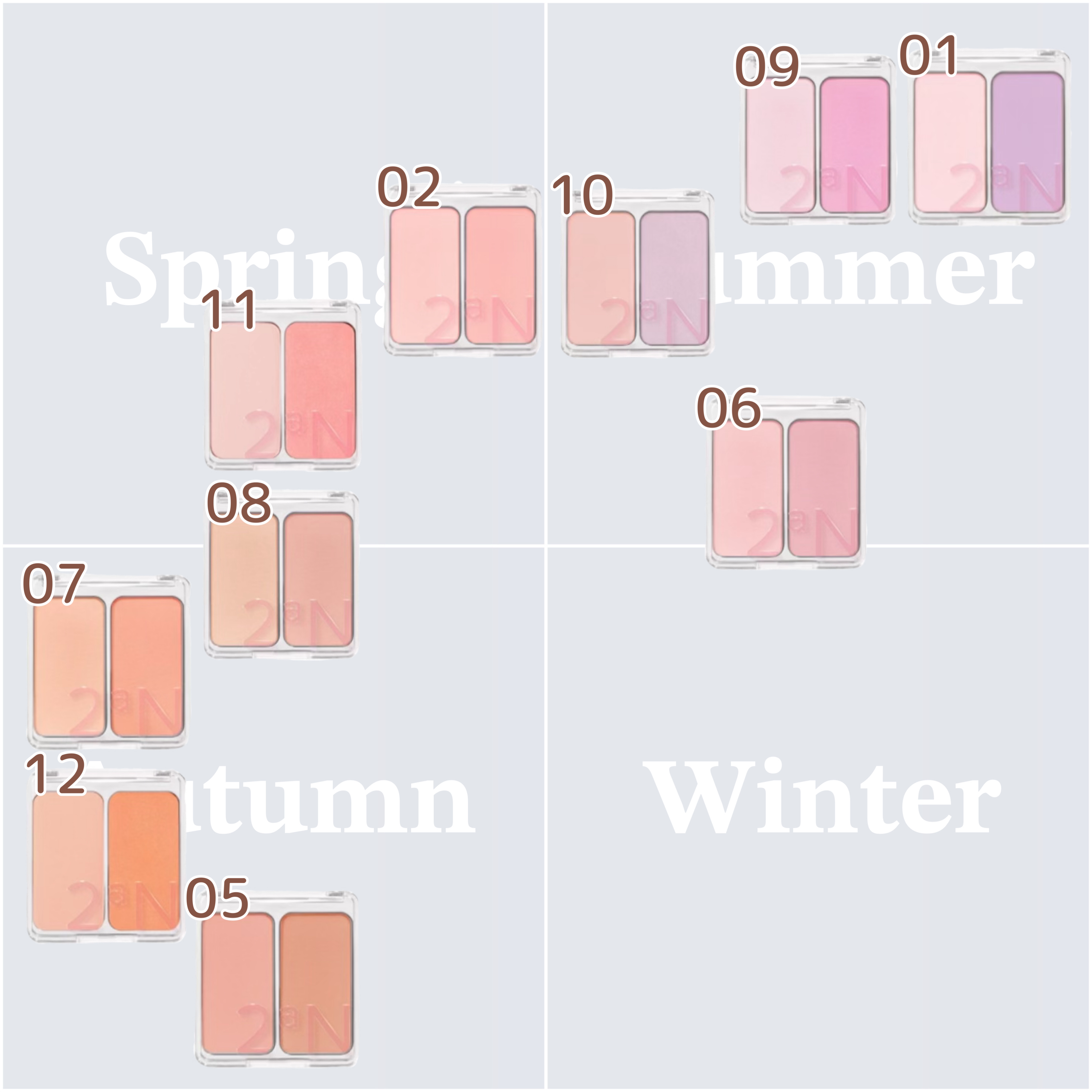 2aN デュアルチークのクチコミ「今流行りのほわほわチーク
使い方次第でどんな印象にもなれる！

私は左側の色を大きめのブラシで.....」（2枚目）