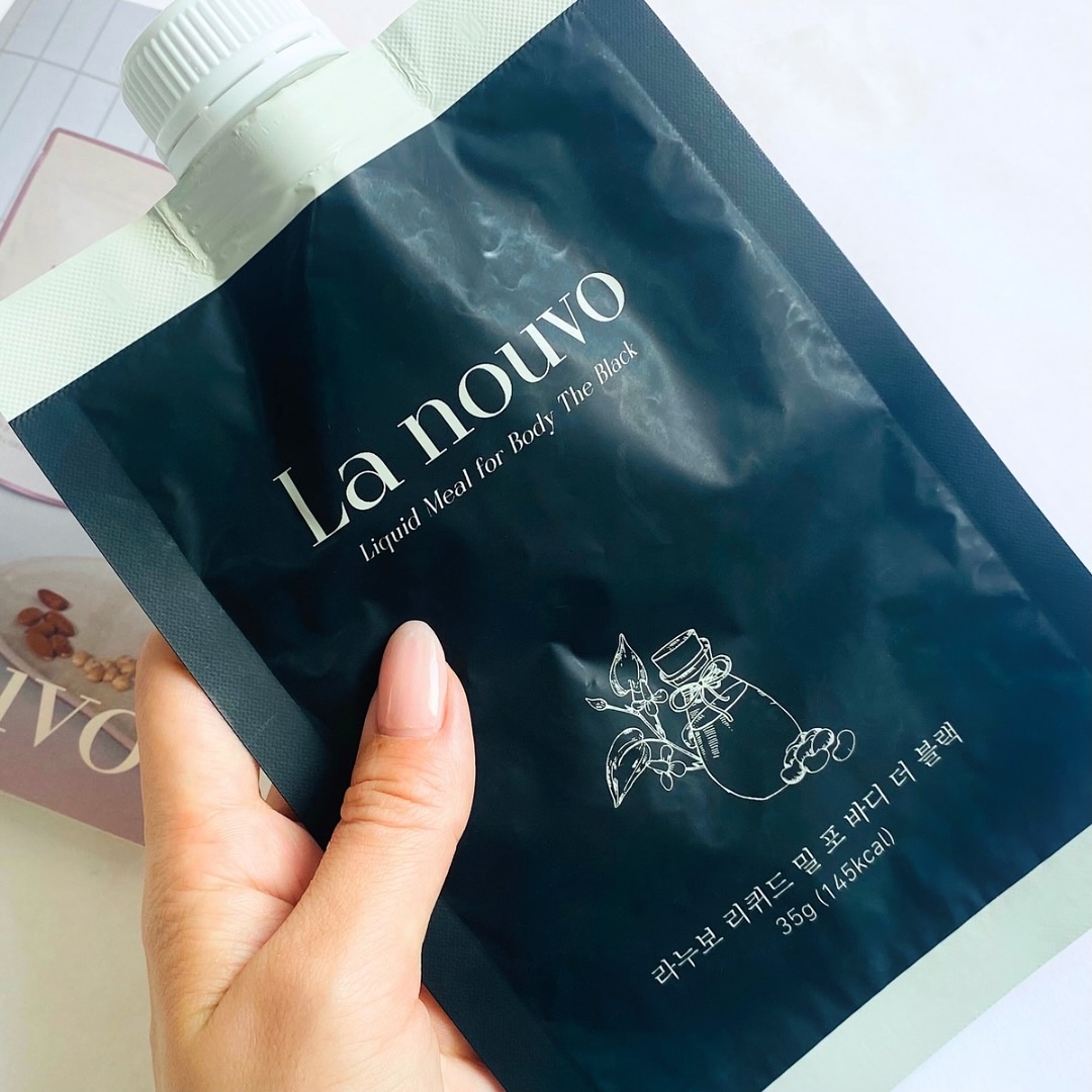 ラヌボ 韓国 美容プロテイン シェイク 黒ごま味/La nouvo/その他プロテインを使ったクチコミ（2枚目）