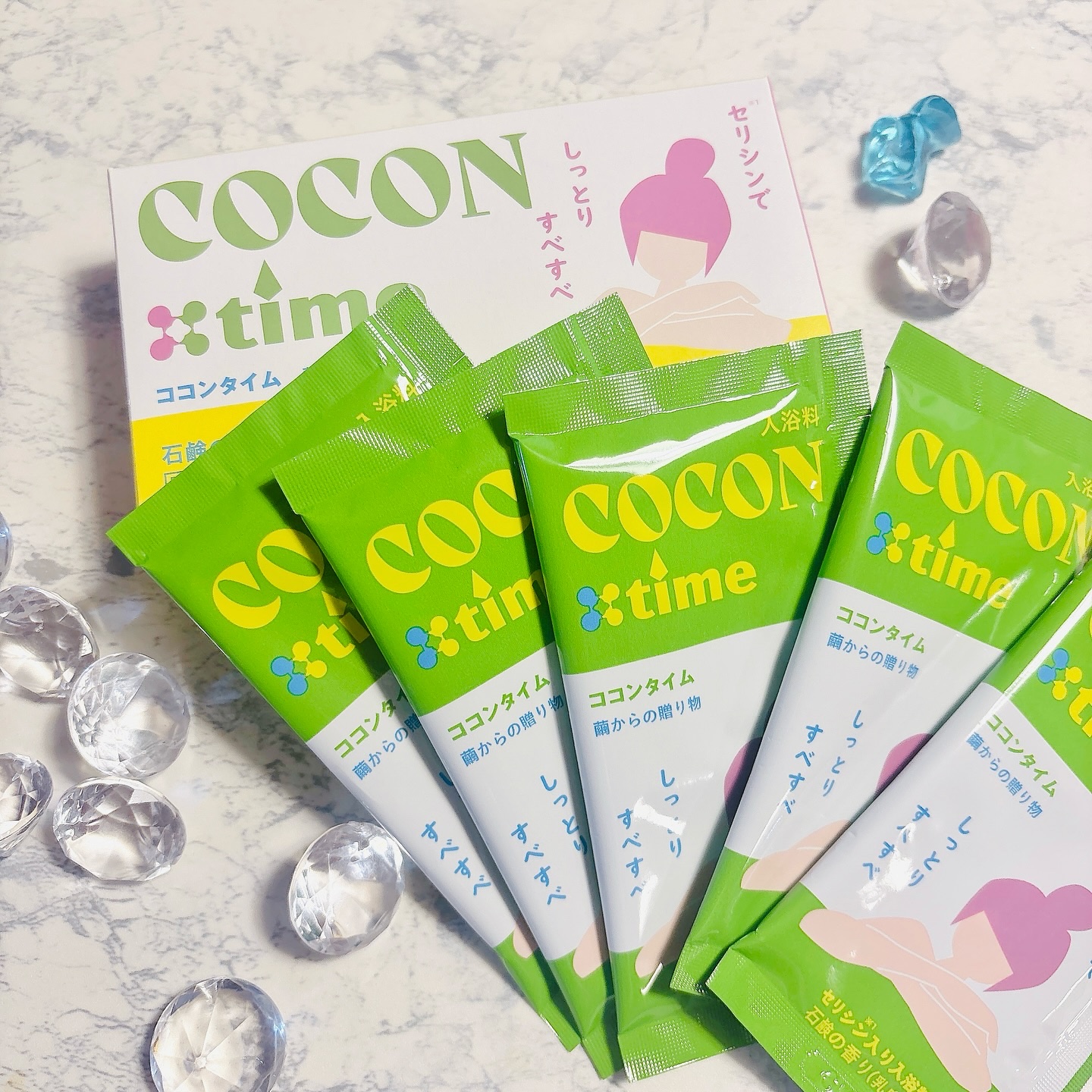 「COCON time」セリシン入り入浴料/みやびやかシリーズ/無機塩系入浴剤を使ったクチコミ（1枚目）